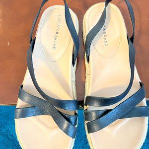 Lucky Brand Black "Darling" Sling Sandals size 9 EU40 genuine leather
